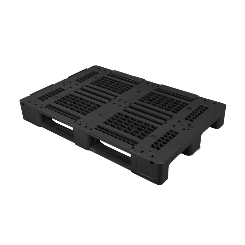 Universele pallet 1200x800 mm uit HDPE-RE kunststof zwart set van 5