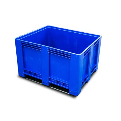 Palletbox blauw 1200x1000x760 mm met dichte wanden en 3...
