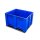 Palletbox blauw 1200x1000x760 mm met dichte wanden en 3 sleeplatten