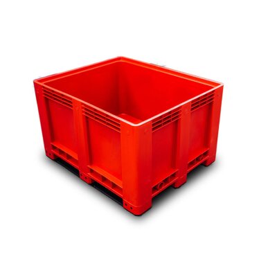 Palletbox rood 1200x1000x760 mm met dichte wanden en 3...